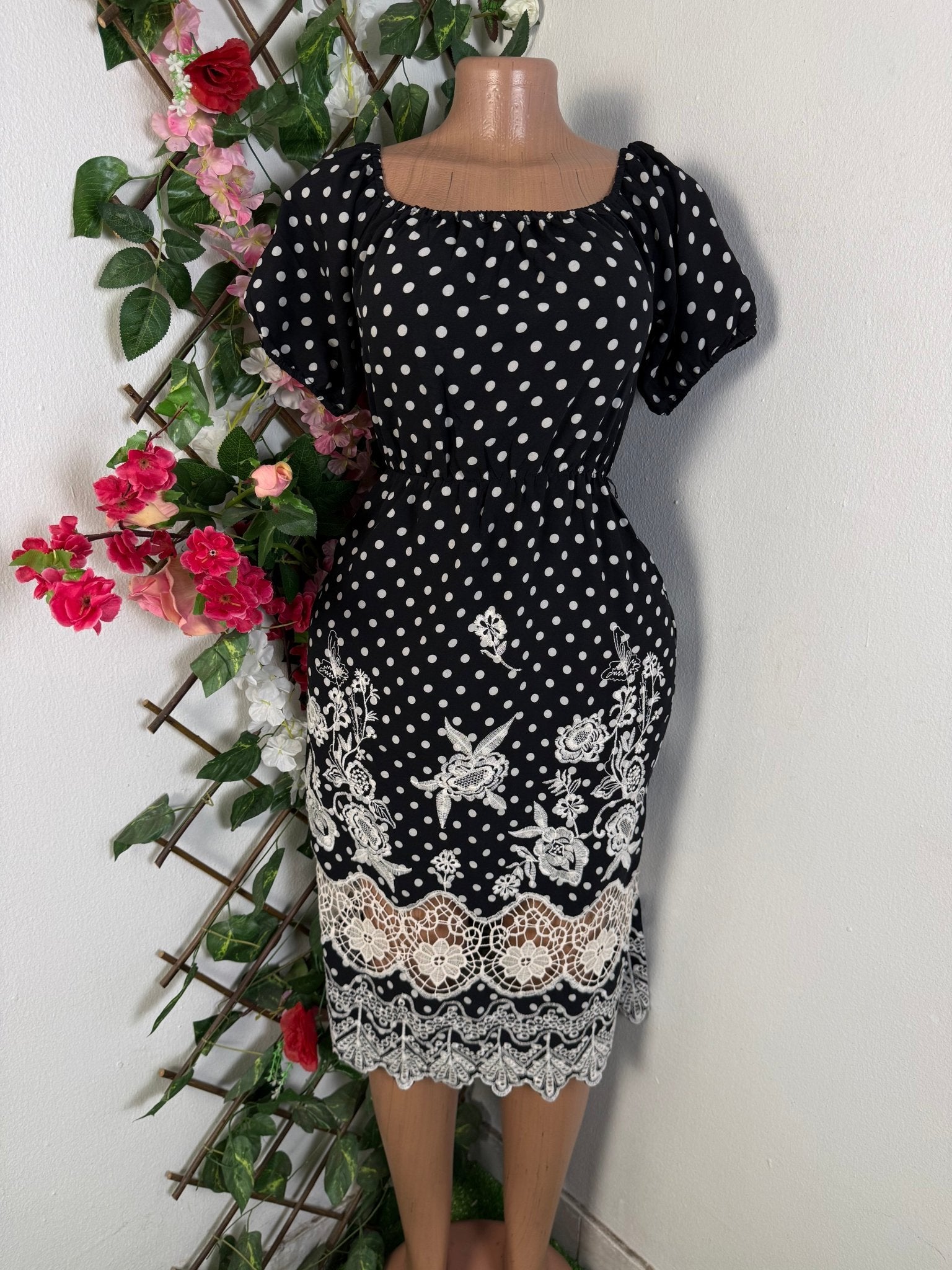 Robe imprimé flerie manches courtes - Perluna Store - kinshasa