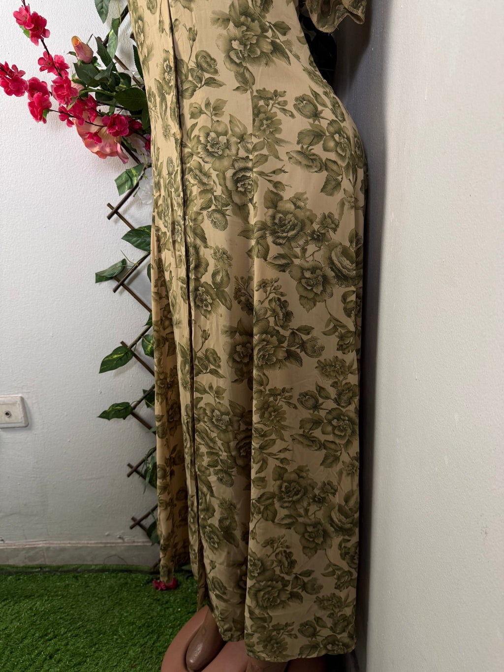Robe longue à bouton courte manche - Perluna Store - kinshasa