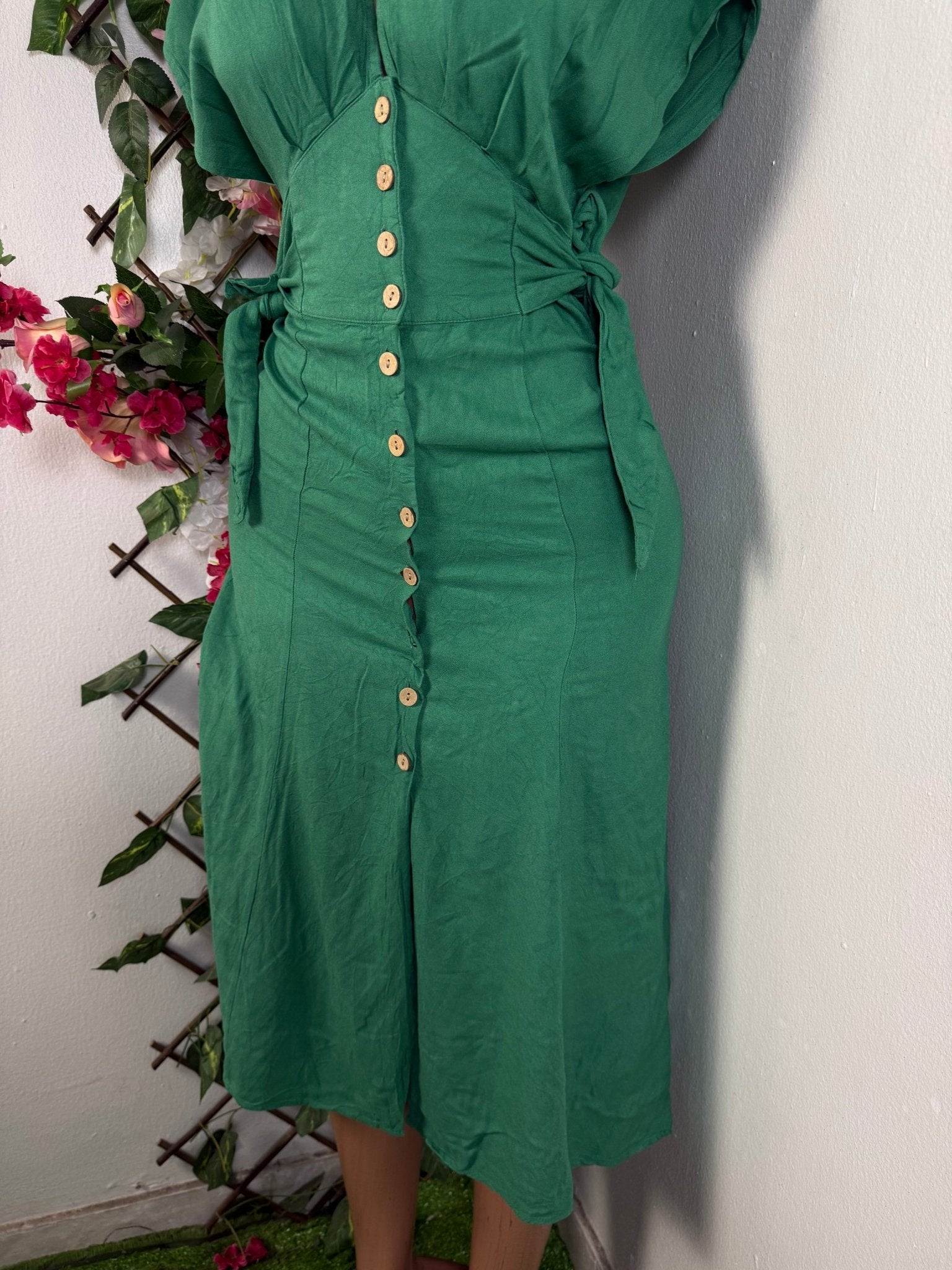 Robe longue à boutons côte nouée - Perluna Store - kinshasa