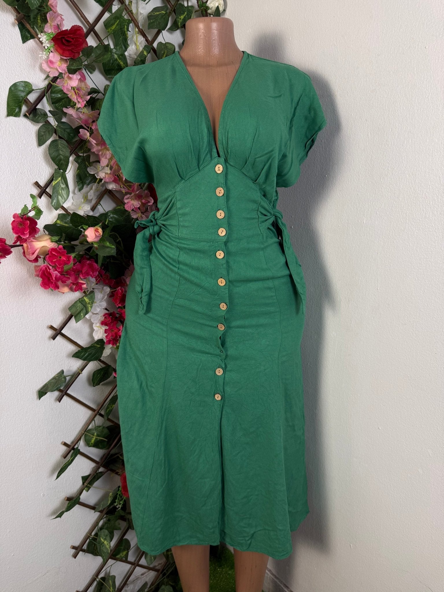 Robe longue à boutons côte nouée - Perluna Store - kinshasa