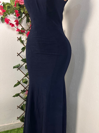Robe longue brodée avec de pierre sur top en fine voile - Perluna Store - kinshasa