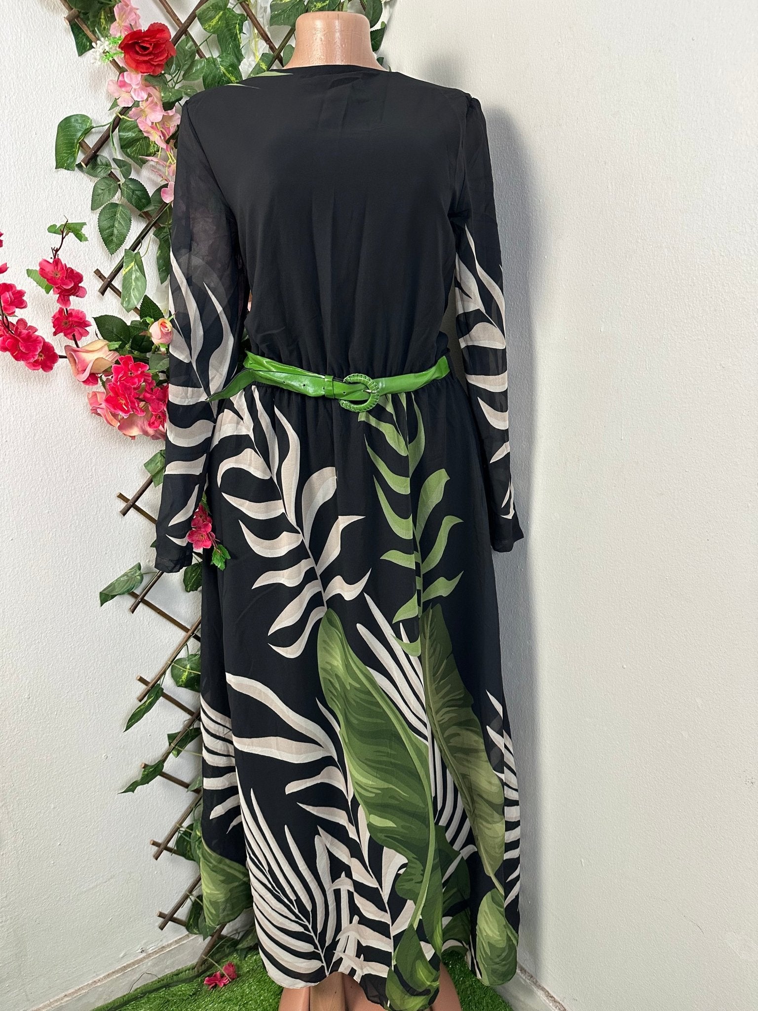 Robe longue ceinture en voile  - Perluna Store - kinshasa