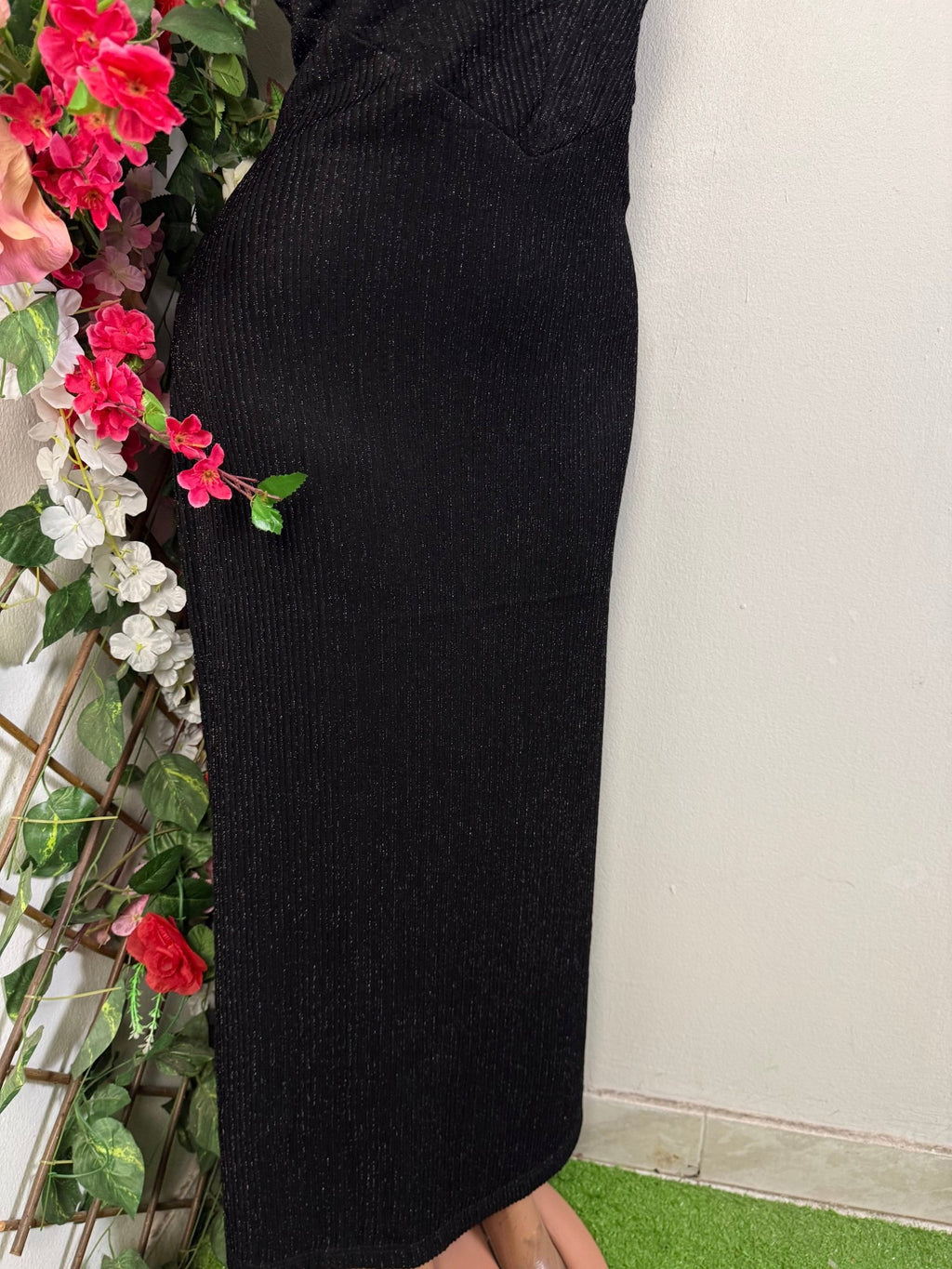 Robe longue colle en v sans manche - Perluna Store