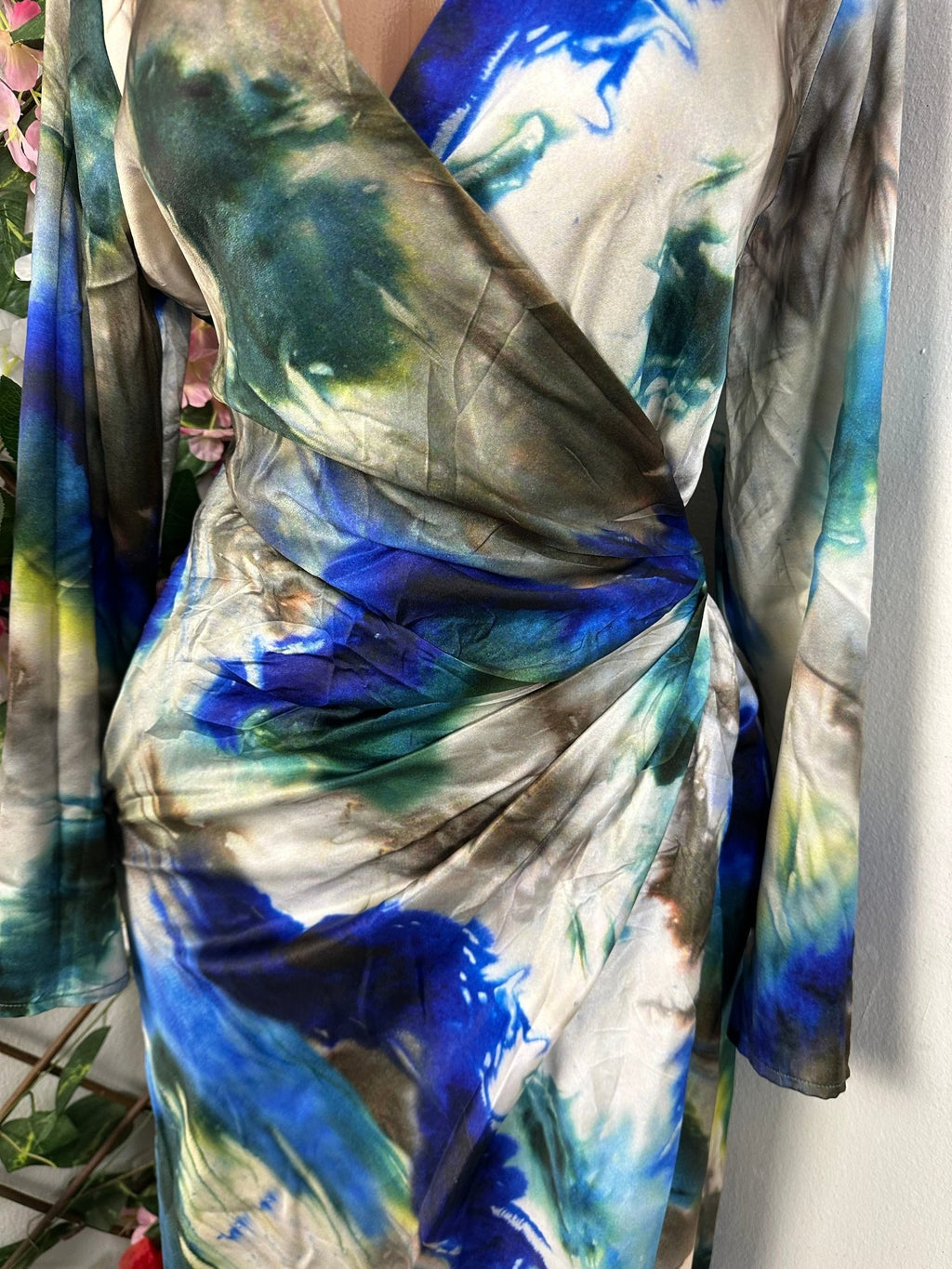 Robe longue croisée long manche- - Perluna Store