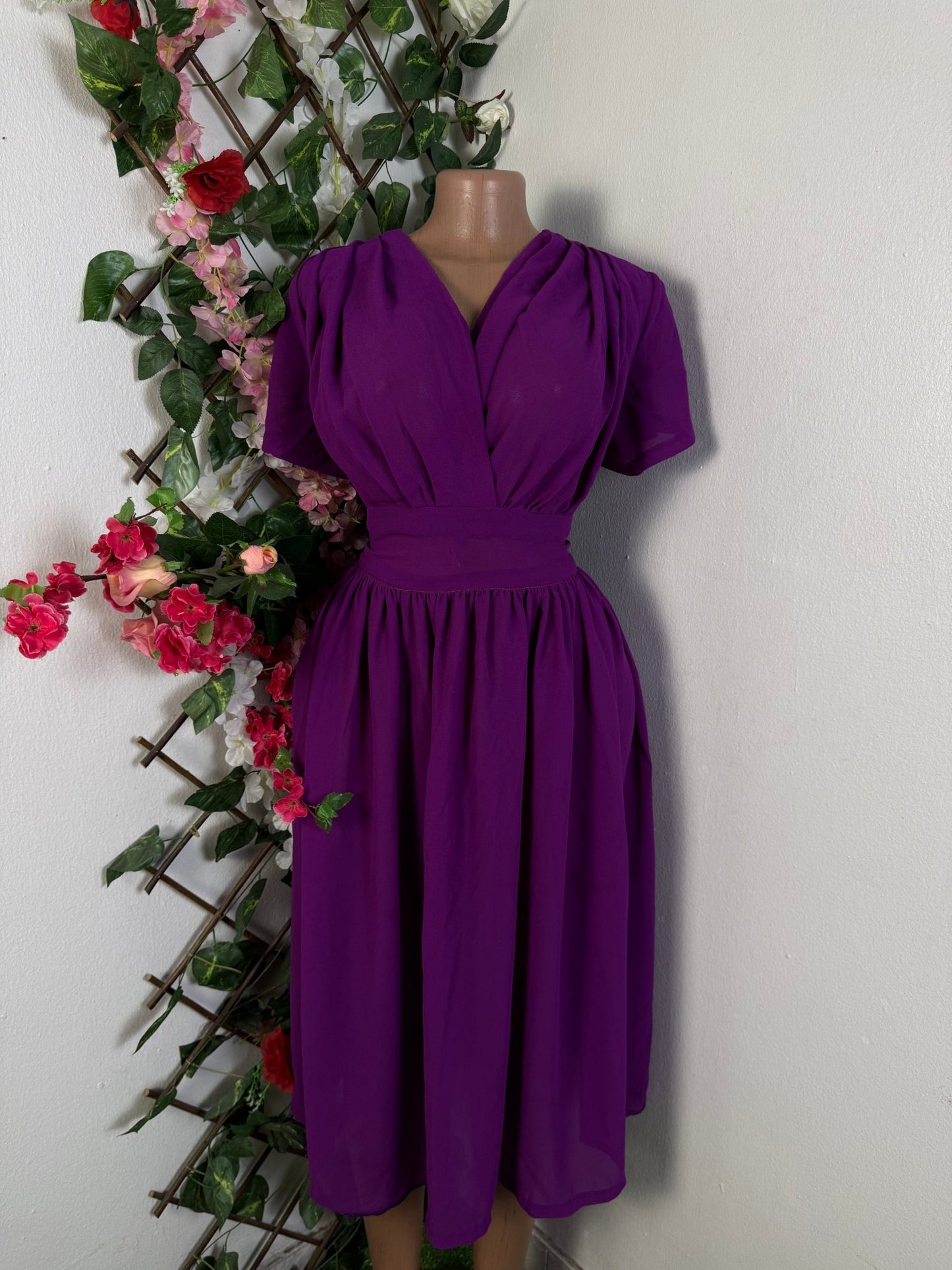 Robe longue décollée croisée courte manche - Perluna Store - kinshasa