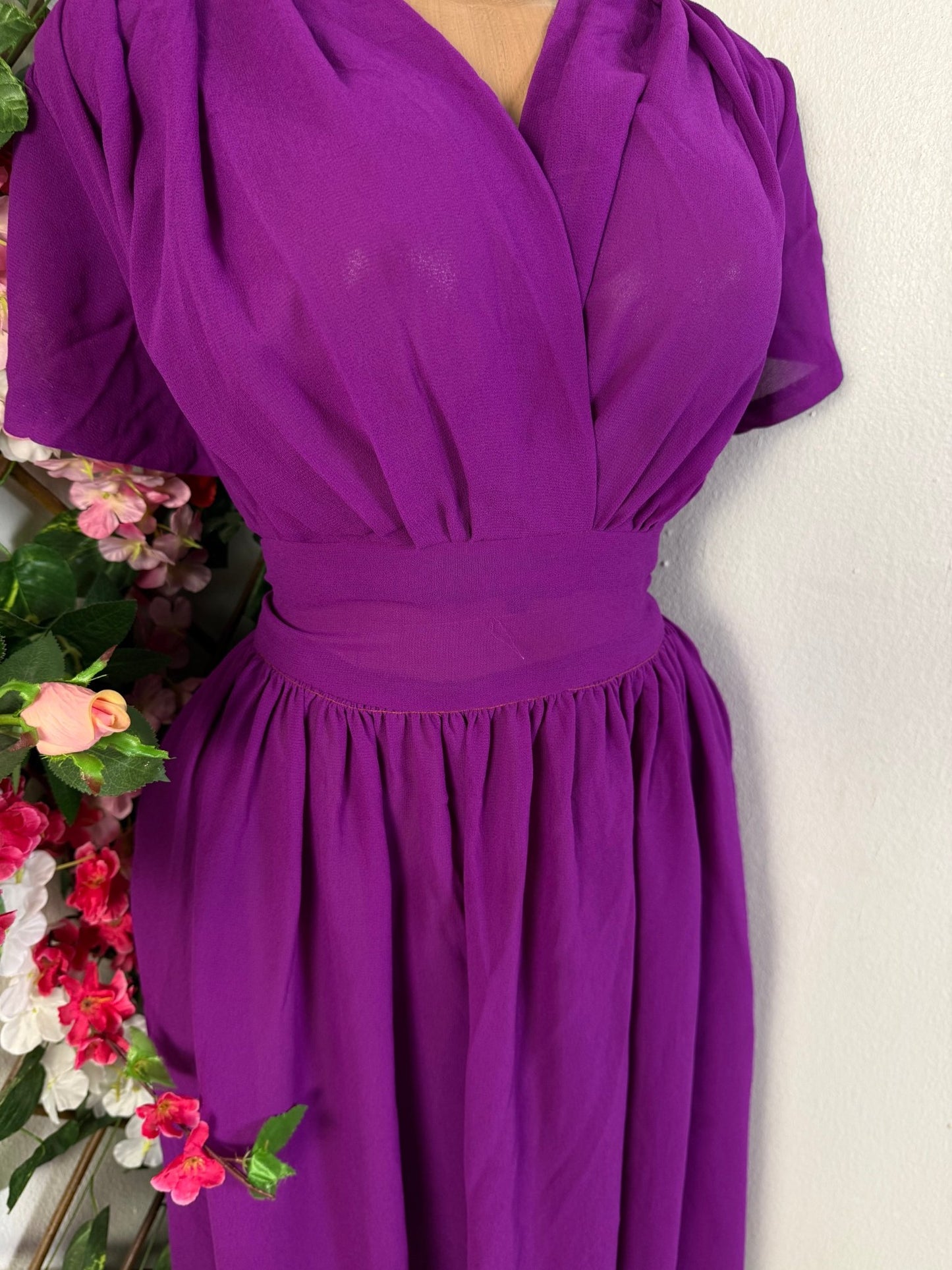 Robe longue décollée croisée courte manche - Perluna Store - kinshasa