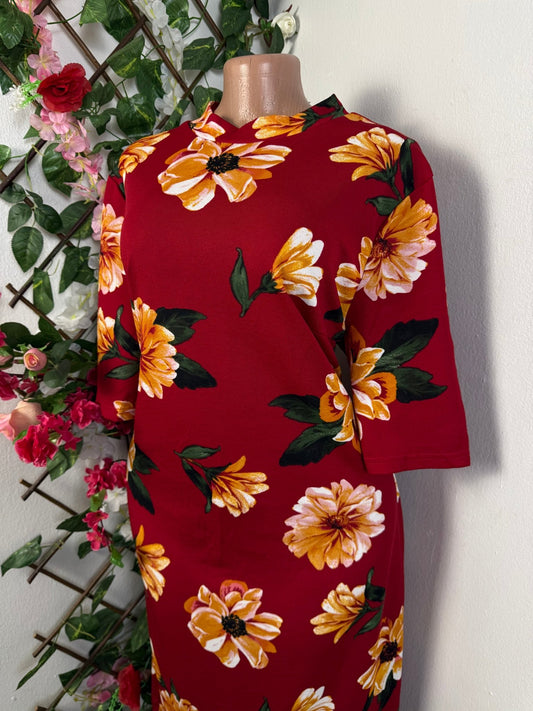 Robe longue droite manche mi longue - Perluna Store - kinshasa