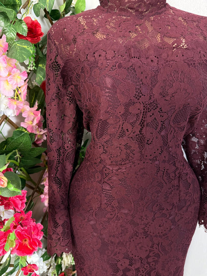 Robe longue en dentelle a longue manche - Perluna Store - kinshasa