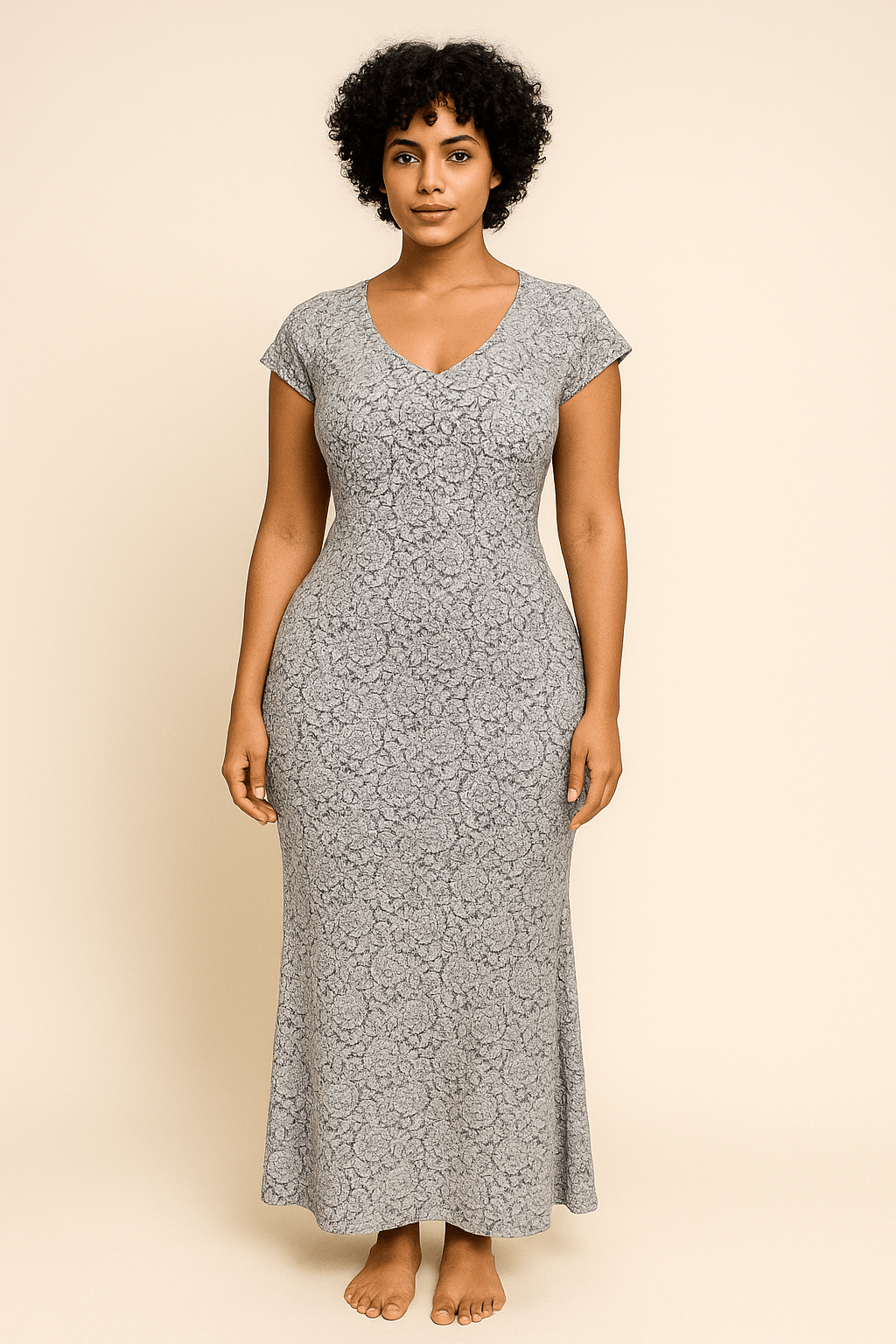 Robe longue en maille colle en cœur  - Perluna Store - kinshasa