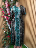 Robe longue évasé manches courtes décolletée - Perluna Store