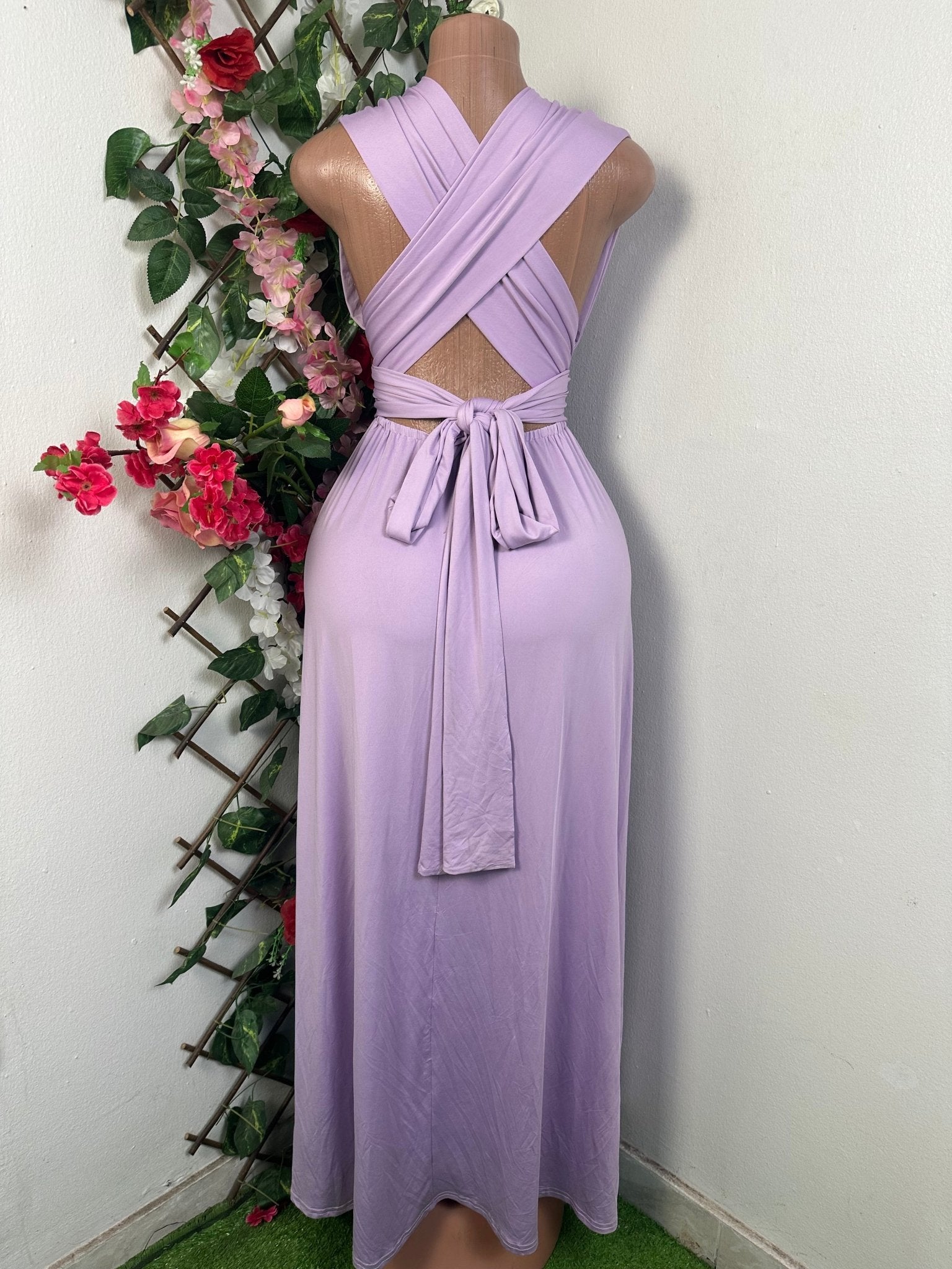 Robe longue évasé sans manche - Perluna Store - kinshasa