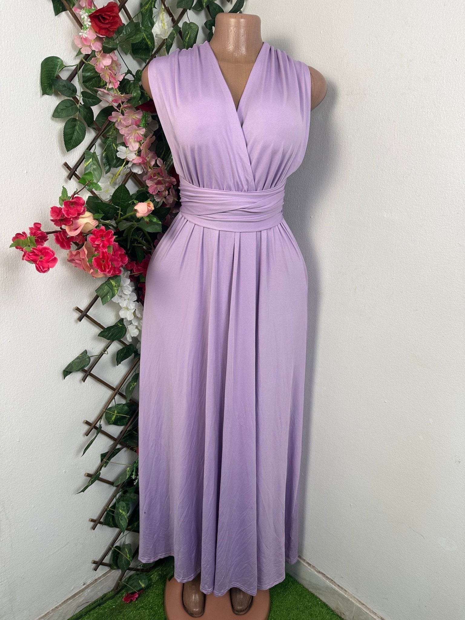 Robe longue évasé sans manche - Perluna Store - kinshasa