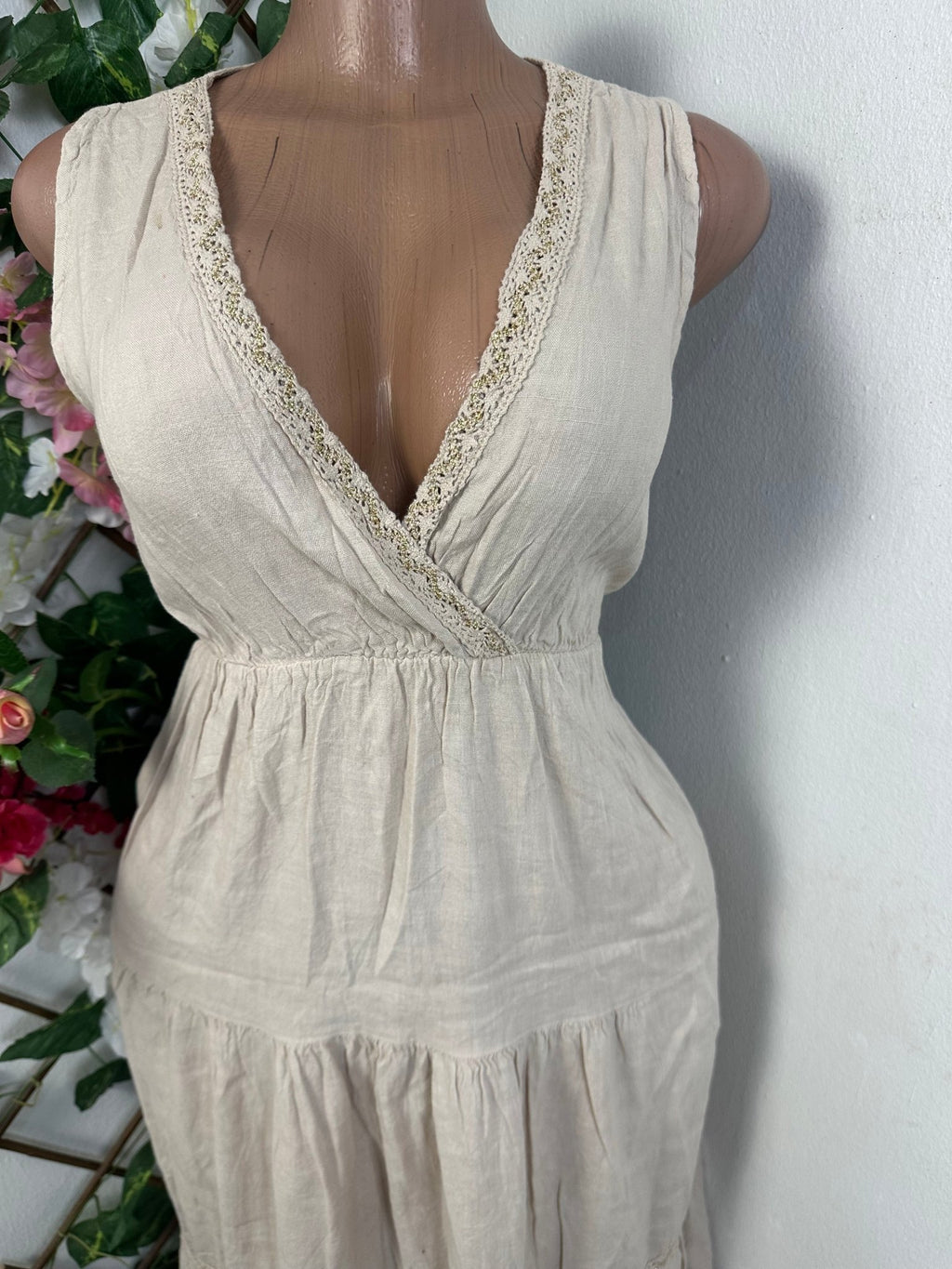 Robe longue évasée à colle V - Perluna Store - kinshasa