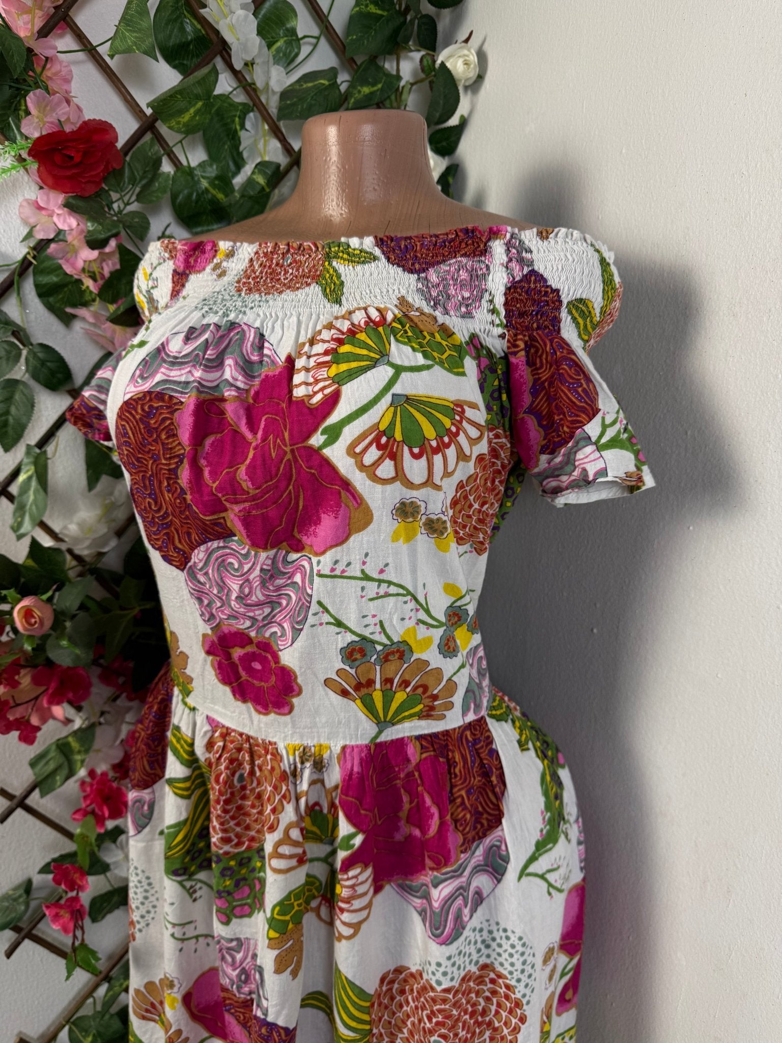 Robe longue évasée imprimer floral - Perluna Store - kinshasa