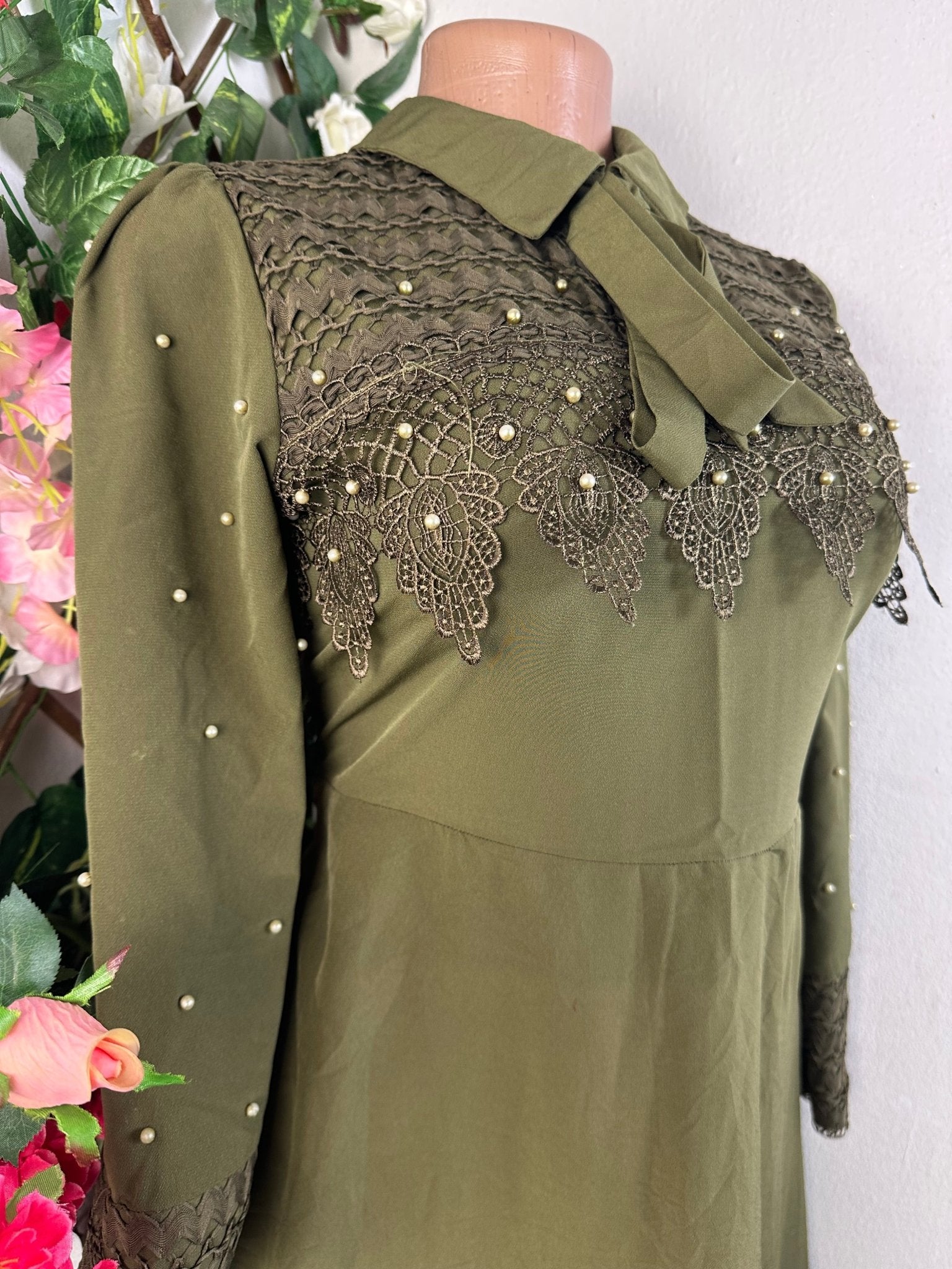 Robe longue évasée manches longue - Perluna Store - kinshasa