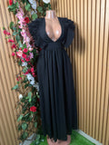 Robe longue évasée manches longues décolletée - Perluna Store