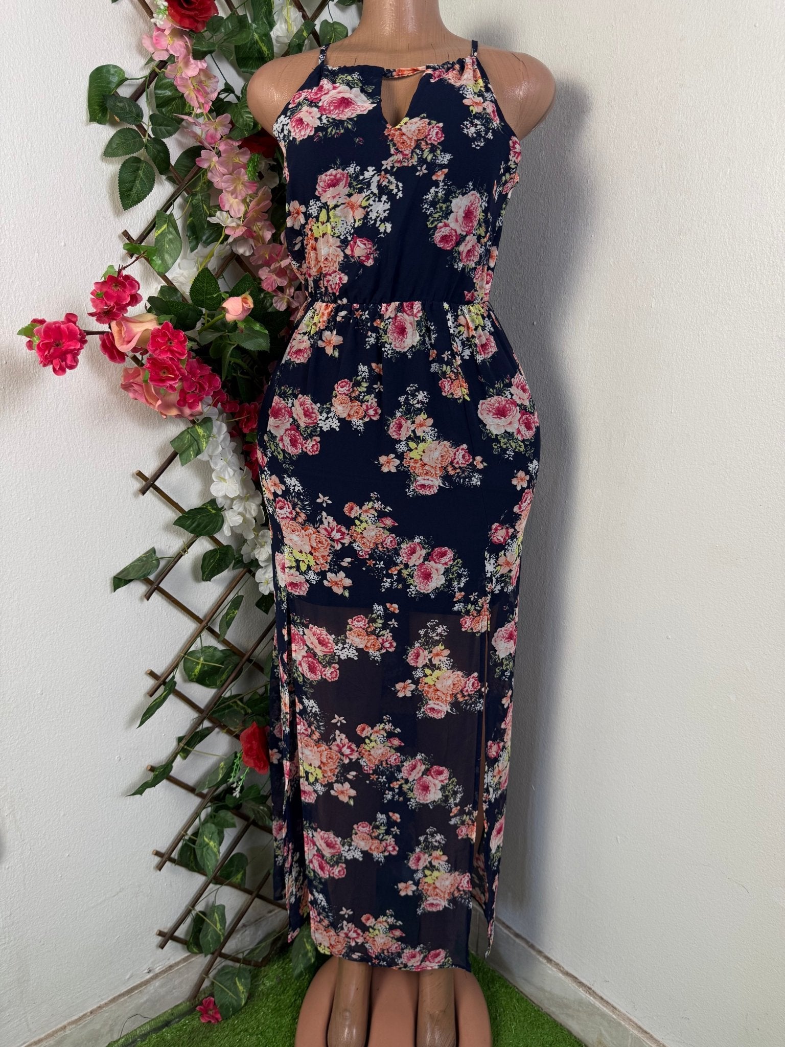 Robe longue imprimée fleurie - Perluna Store - kinshasa