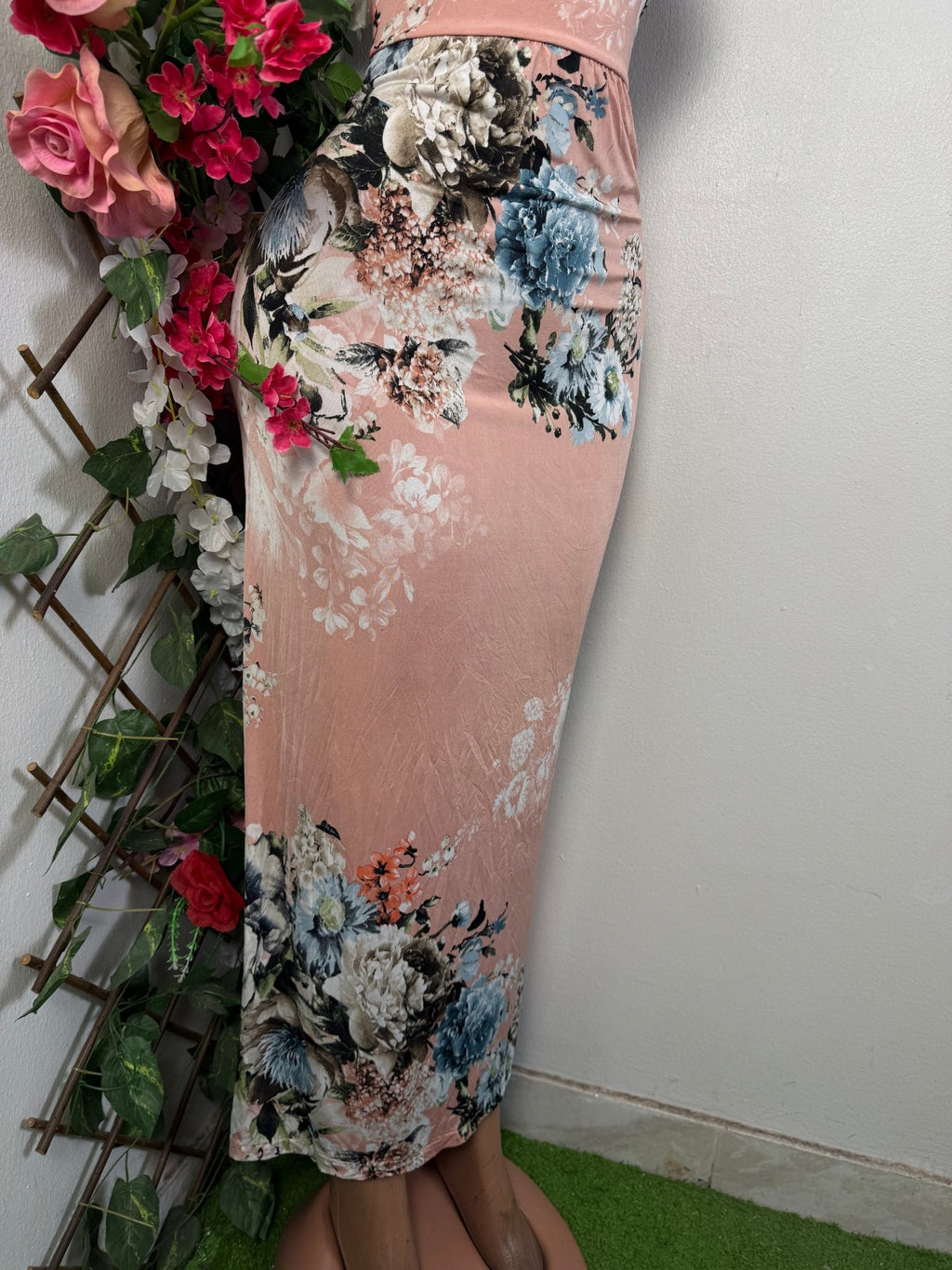 Robe longue imprimer fleurie- - Perluna Store