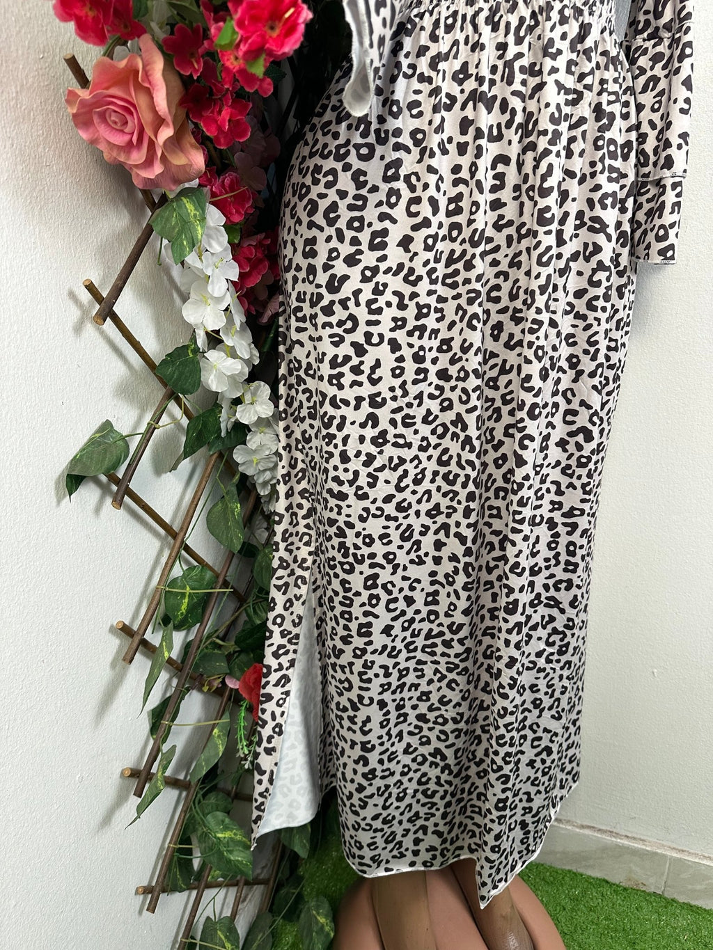 Robe longue manche 3/4 évasée - Perluna Store - kinshasa