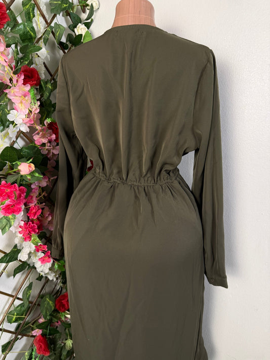 Robe longue manche colle en V  - Perluna Store - kinshasa