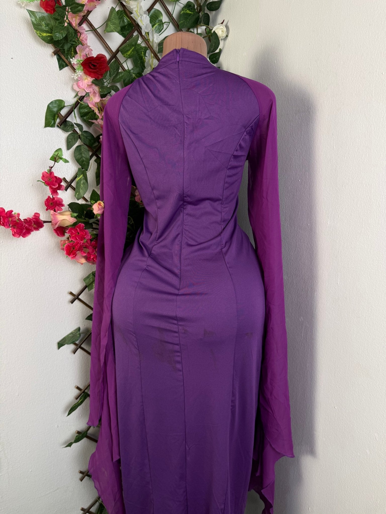 Robe longue manche manche en voile - Perluna Store - kinshasa