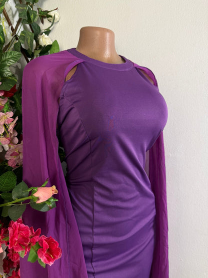 Robe longue manche manche en voile - Perluna Store - kinshasa