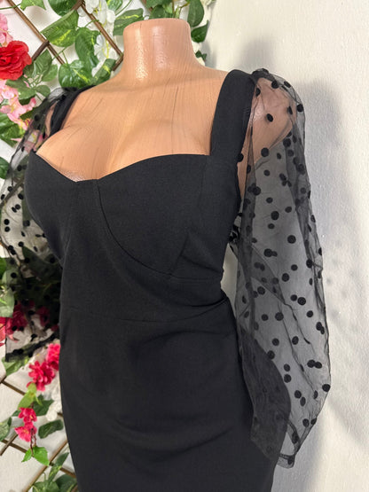 Robe longue manche voilée 3/4  - Perluna Store - kinshasa