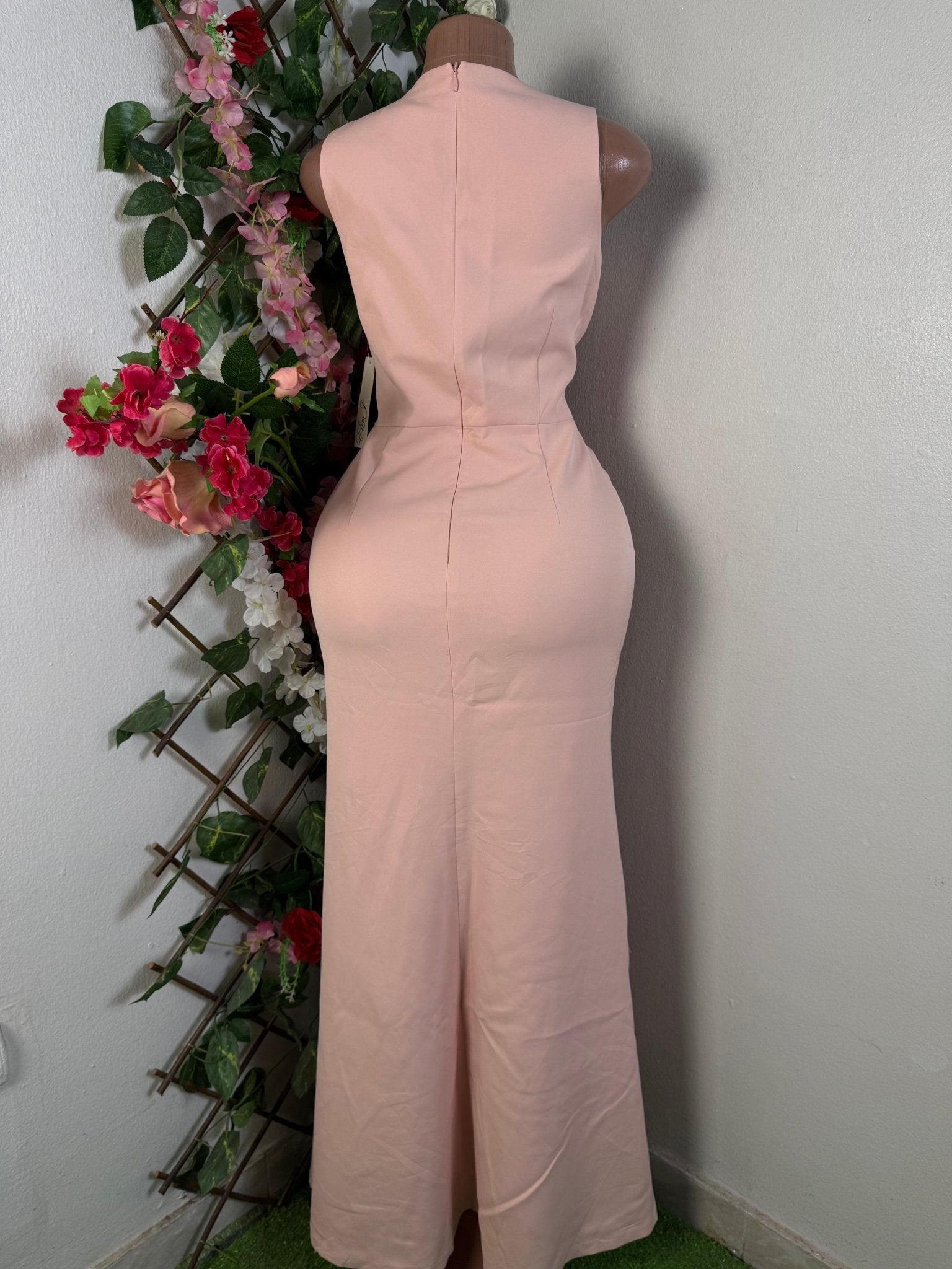 Robe longue moulante sans manches avec fente - Perluna Store