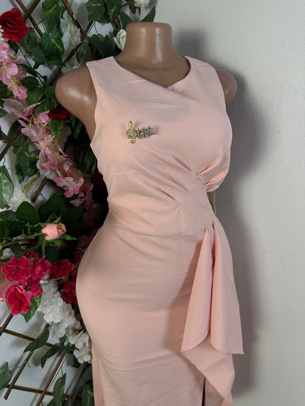Robe longue moulante sans manches avec fente - Perluna Store