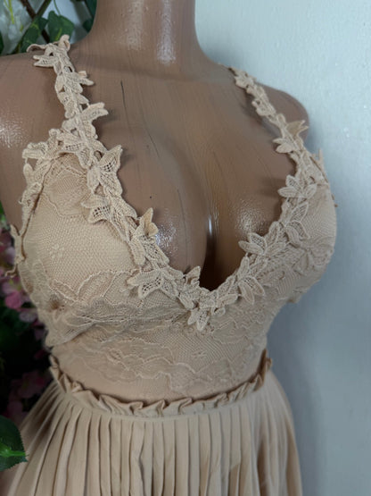 Robe longue plissé à bretelle - Perluna Store - kinshasa