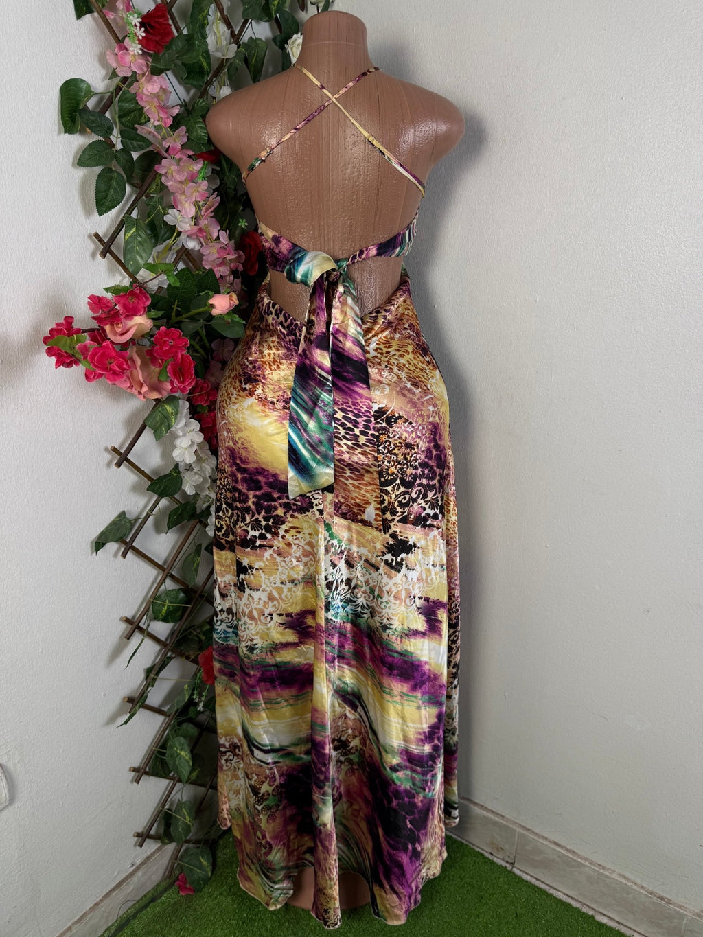 Robe longue sans manche fleurie - Perluna Store - kinshasa