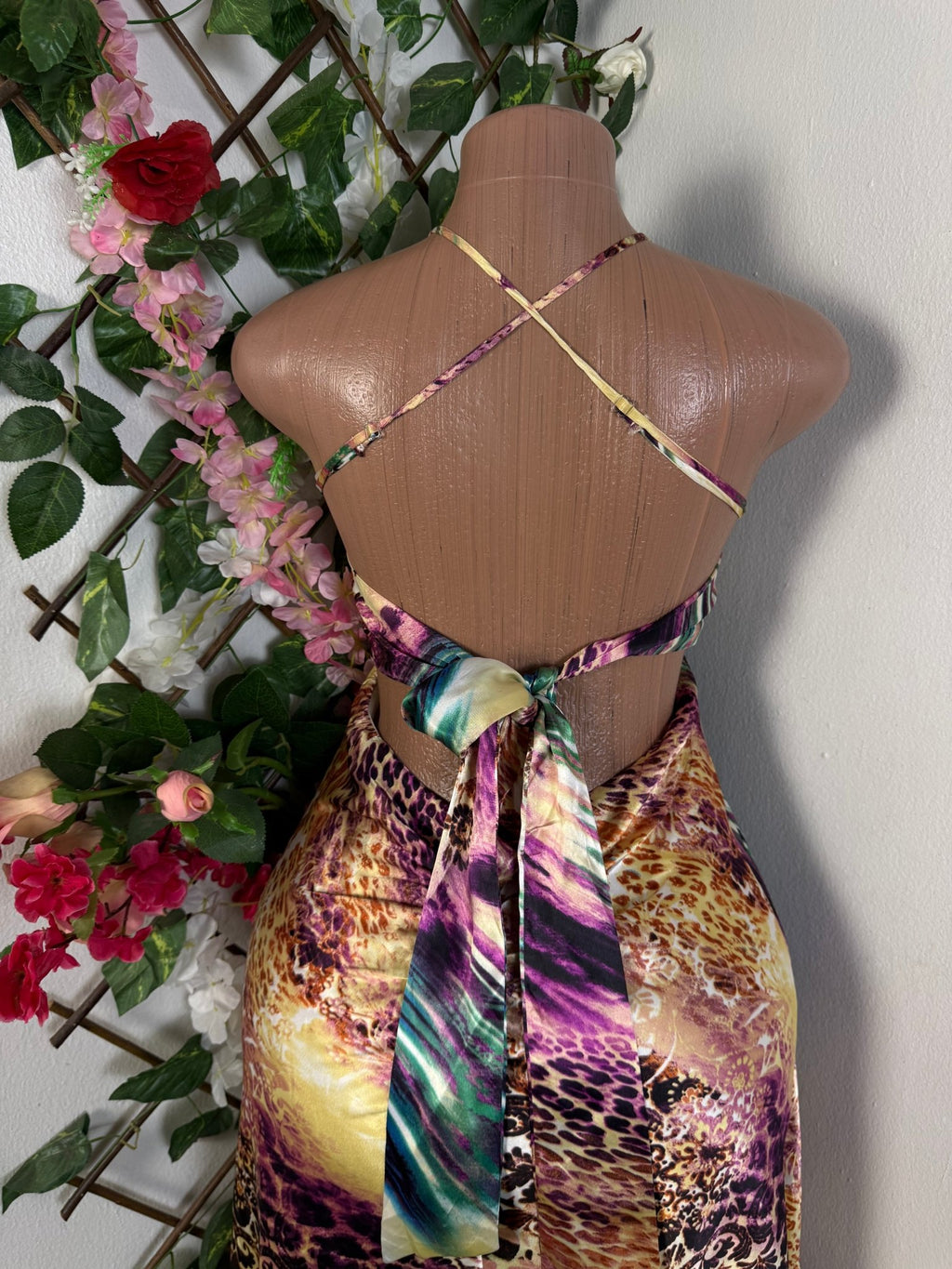 Robe longue sans manche fleurie - Perluna Store - kinshasa