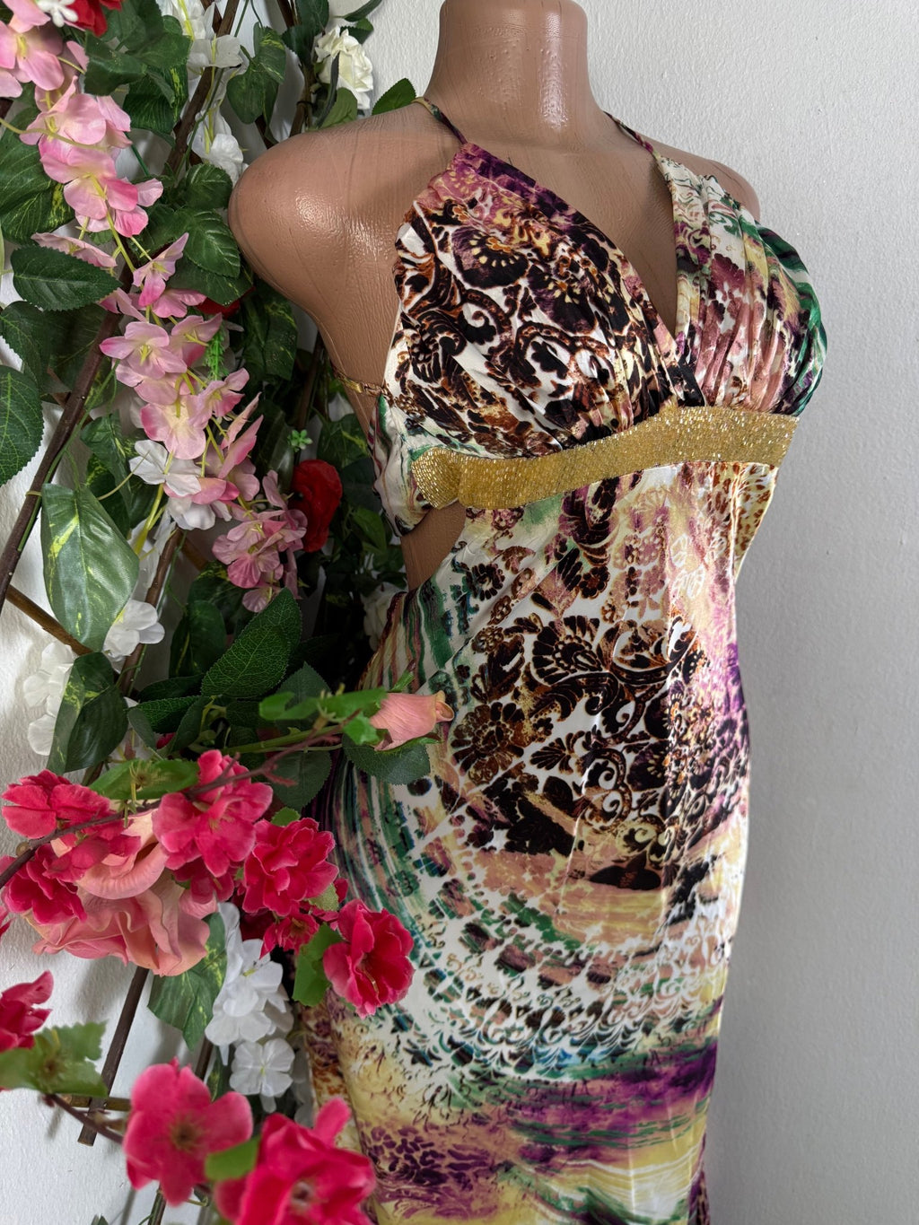 Robe longue sans manche fleurie - Perluna Store - kinshasa