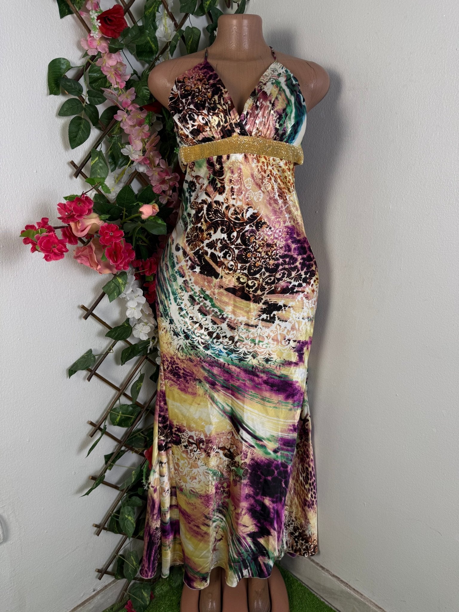 Robe longue sans manche fleurie - Perluna Store - kinshasa