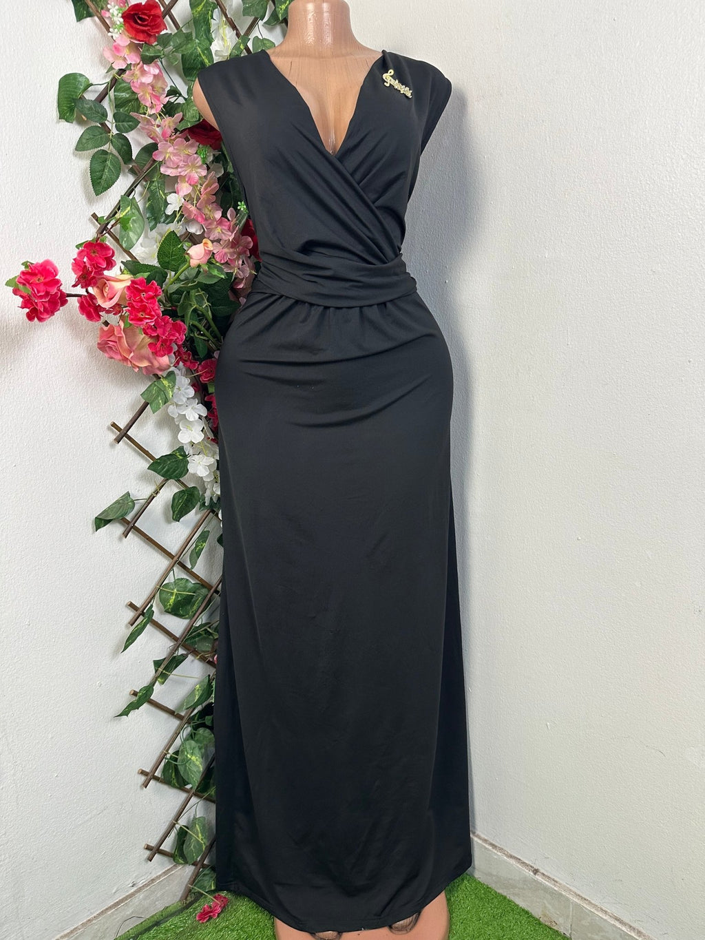 Robe longue sans manches à colle V - Perluna Store - kinshasa