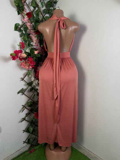 Robe longue sans manches dos nue - Perluna Store - kinshasa