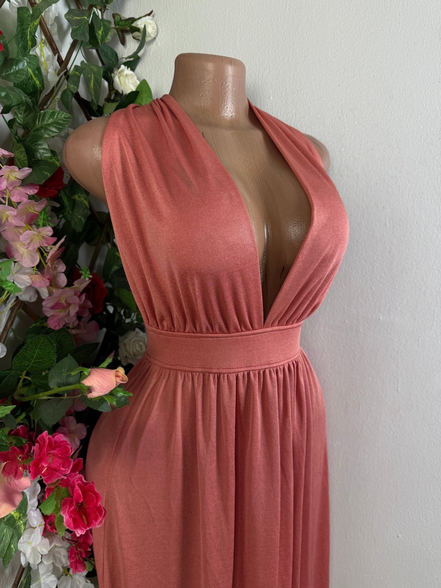 Robe longue sans manches dos nue - Perluna Store - kinshasa