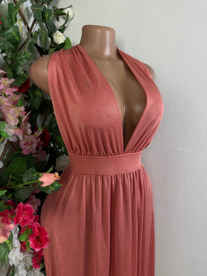 Robe longue sans manches dos nue - Perluna Store - kinshasa