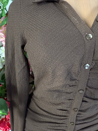 Robe mi longue à bouton colle chemise  - Perluna Store - kinshasa