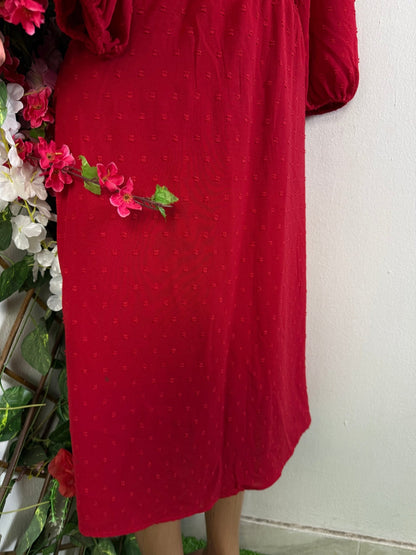 Robe mi longue à bouton manche 3/4 - Perluna Store - kinshasa