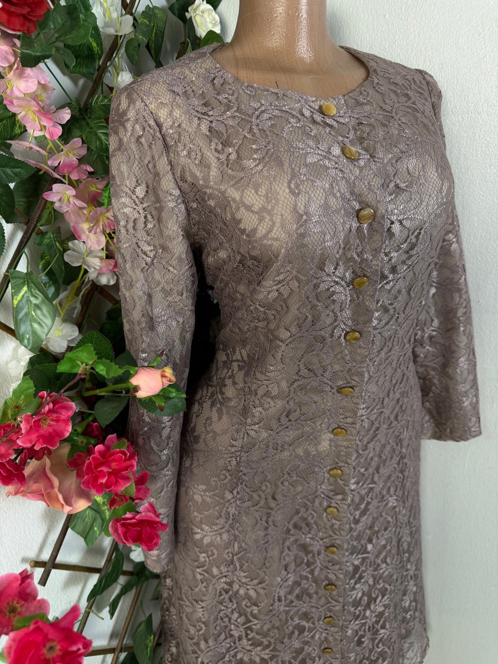 Robe Mi - longue à boutons manches longues - Perluna Store - kinshasa