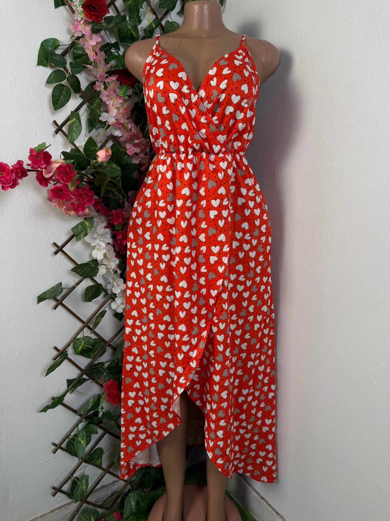 Robe mi - longue à fine bretelle avec fente - Perluna Store - kinshasa