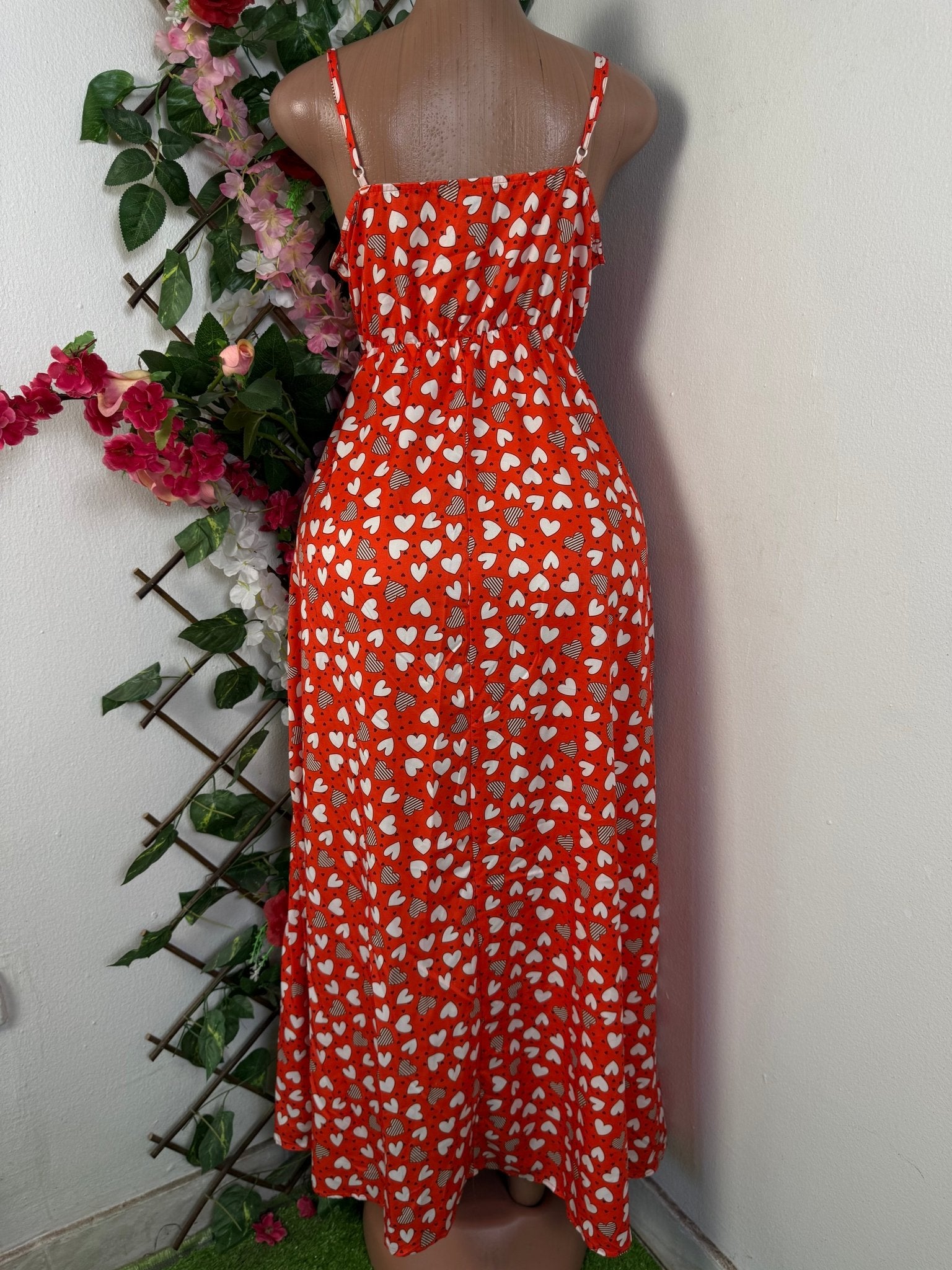 Robe mi - longue à fine bretelle avec fente - Perluna Store - kinshasa