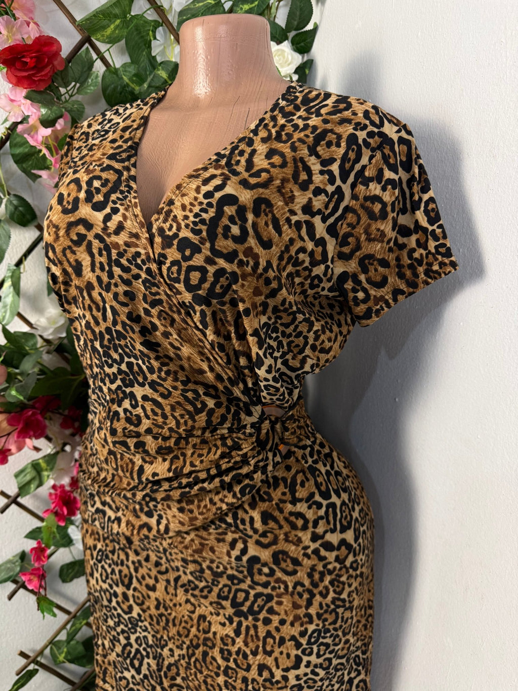 Robe mi longue croisé manche courte - Perluna Store