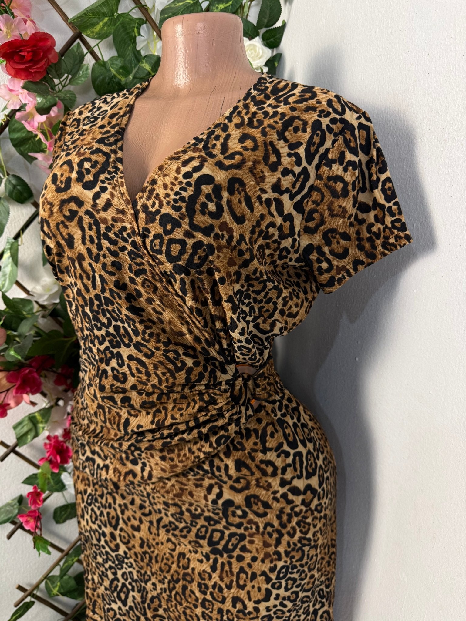 Robe mi longue croisé manche courte - Perluna Store