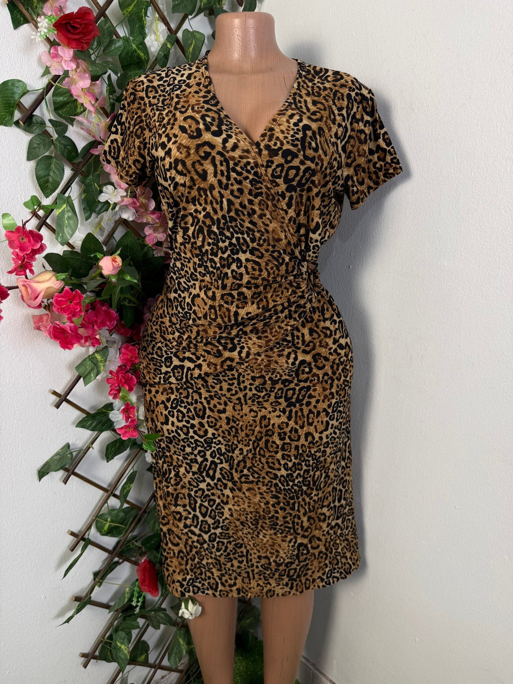 Robe mi longue croisé manche courte - Perluna Store