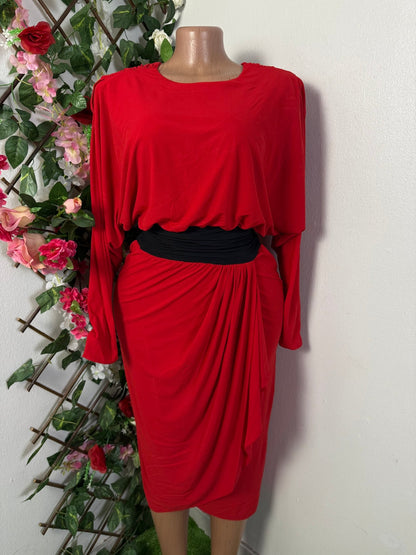 Robe mi longue drapé  - Perluna Store - kinshasa