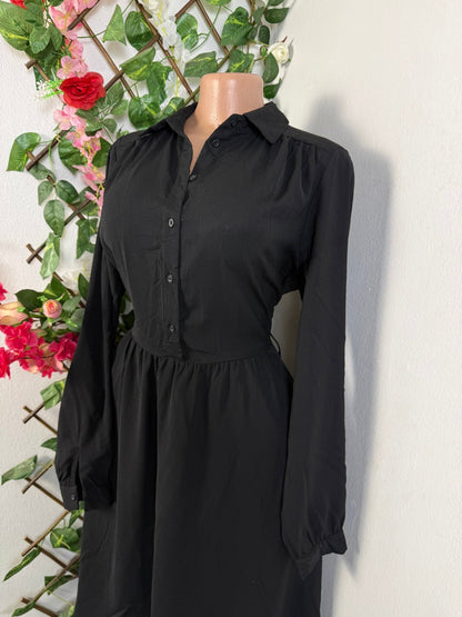 Robe mi longue évasée long manche - Perluna Store - kinshasa