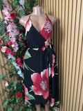 Robe mi longue fleurie a fine bretelle - Perluna Store