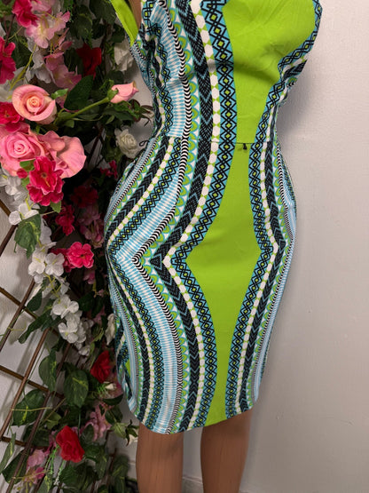 Robe mi longue motif en pagne africaine - Perluna Store - kinshasa